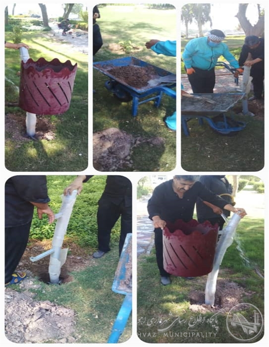  
  عملیات نصب سطل زباله در پارک شقایق انجام شد